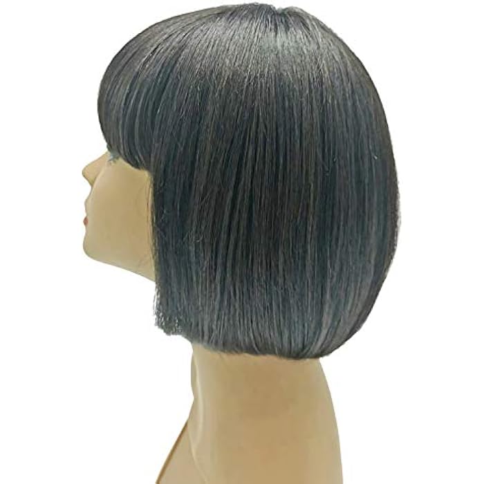 DILLARDS Xmh Black Short Bob Wig,Straight Black Bob Wig With Bangs, 10 Inch Straight Bob Bangs Wig For Women Natural Looking For Daily Use - Image 4